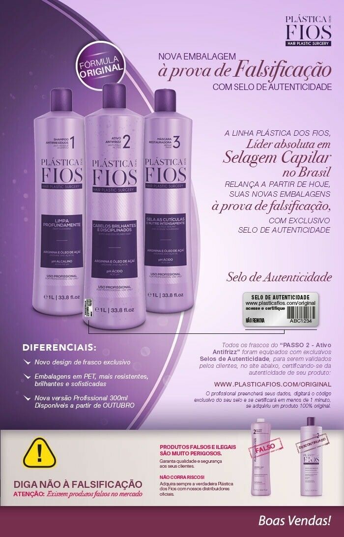 Plastica Dos Fios 3x1000ml Brazilian Keratin Treatment - Cadiveu Professional - Prismax Cosmetics