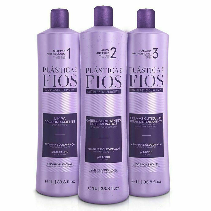 Plastica Dos Fios 3x1000ml Brazilian Keratin Treatment - Cadiveu Professional - Prismax Cosmetics