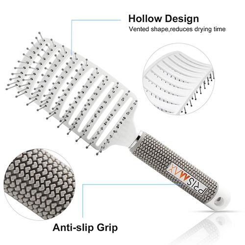 Hair Brush, Curved Vented Brush Faster Blow Drying, Paddle